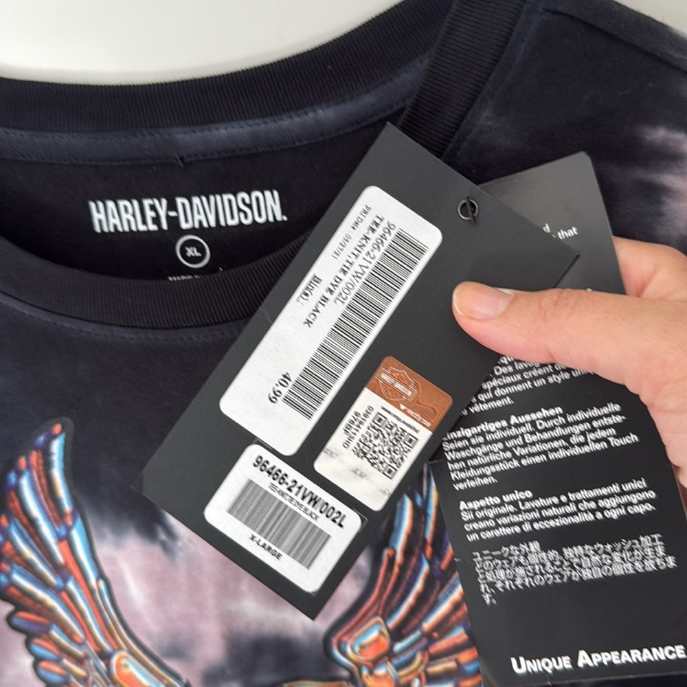 Harley-Davidson Black and Lilac Purple Tie-Dye Tee - Picture 3 of 6